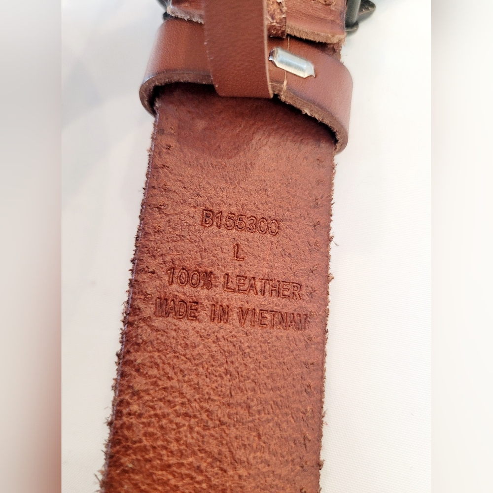 Patricia Nash Astrid Leather Belt with  Floral Buckle - Picture 5 of 7